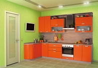 картинка Кухня Hi-Tech "Оранжевый металлик" от магазина "Kuhnitop.ru"